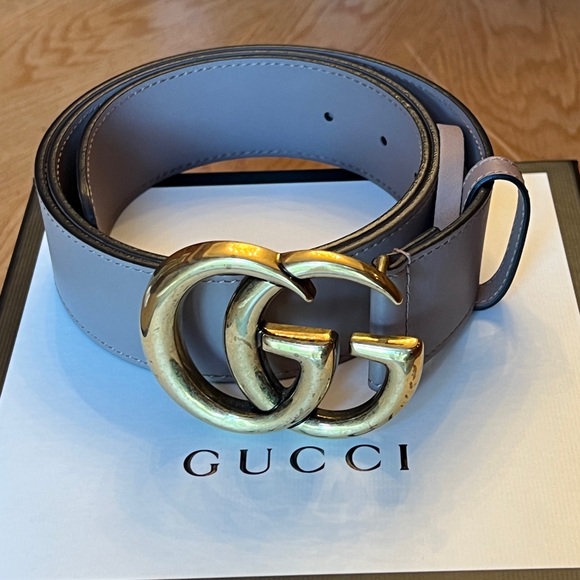 GUCCI Marmont GG Wide Leather Belt 36/90 Color: Dusty pink - Picture 6 of 13